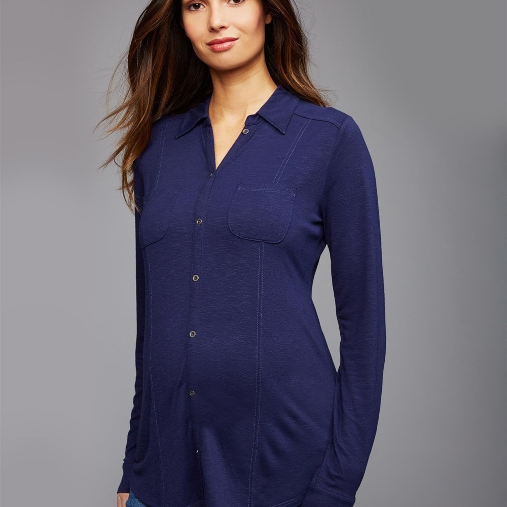 Navy Blue Maternity LED top (Pea in the Pod)